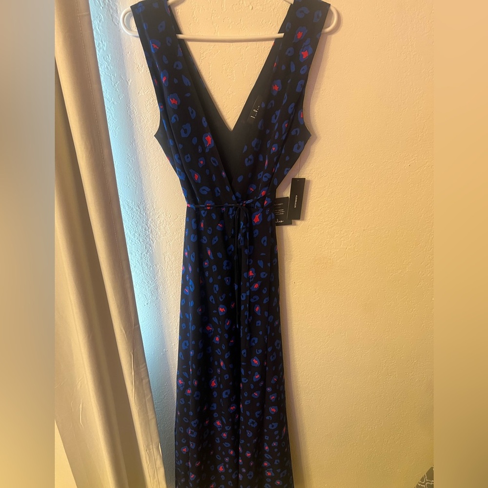 Lulu's Black Dress with Blue and Pink Accents